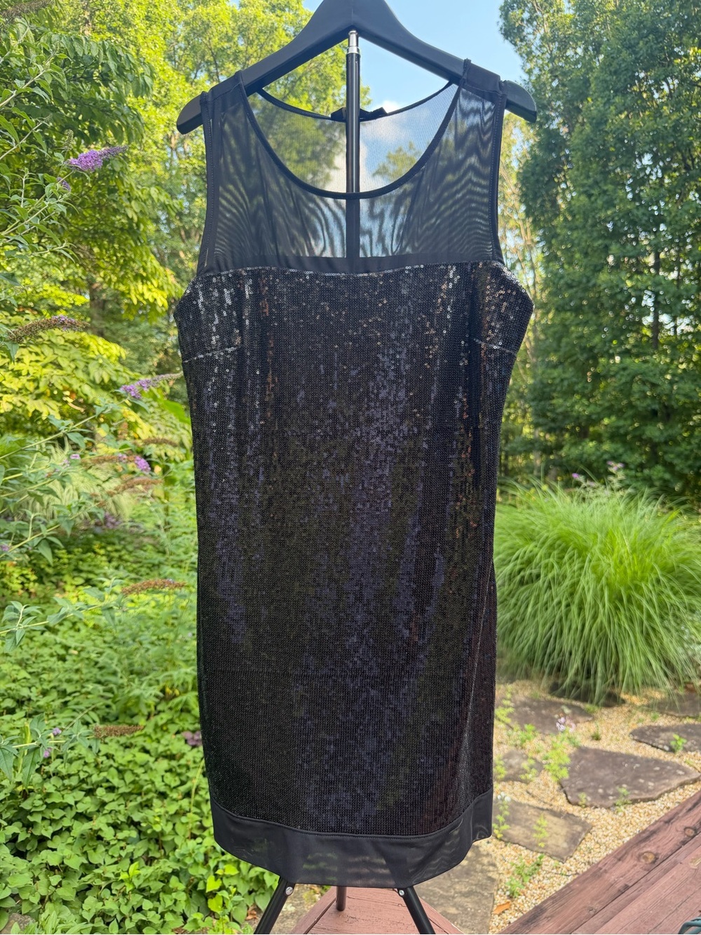 The Limited Black Sequin & Mesh Mini Dress